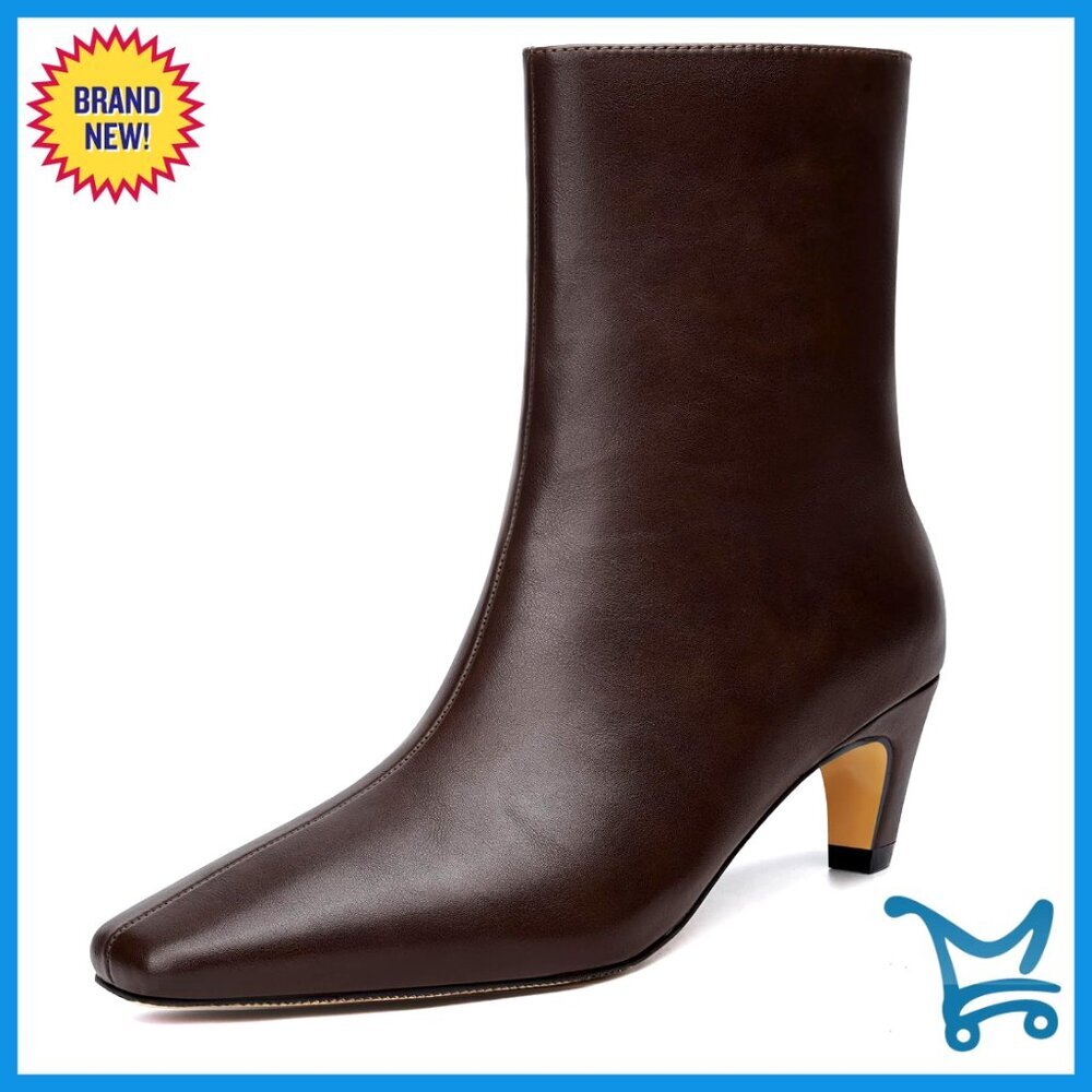Women's Ankle Boots Kitten Heel Square Toe Low Heel Booties